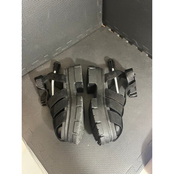 UGG ASHTON STRAPPY BLACK PLATFORM GLADIATOR SANDALS WOMENS SIZE 10 - Picture 3 of 7